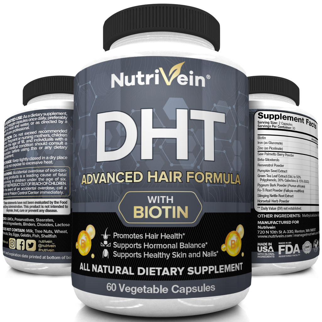 Nutrivein Dht Blocker With Biotin Boosts Hair Growth And New Follicle 0499