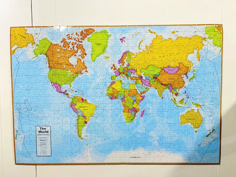 World political map as art