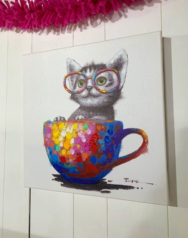 Colorful Kitty Cat Artwork 