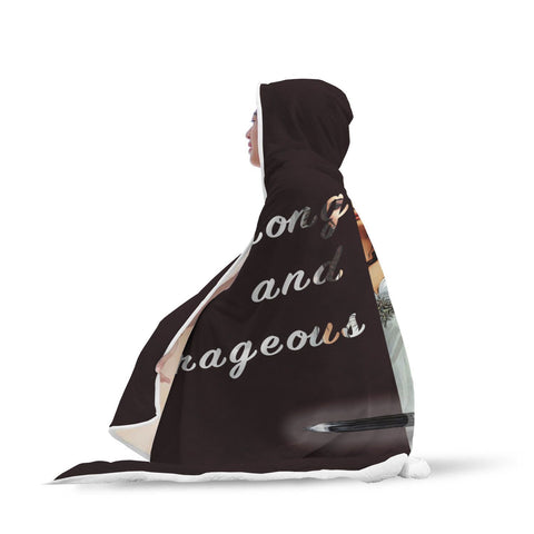 Image of "Strong and Courageous" Christian Hooded Blanket