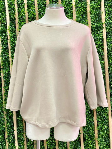 Cream Two Tone Crossed Sequin Top