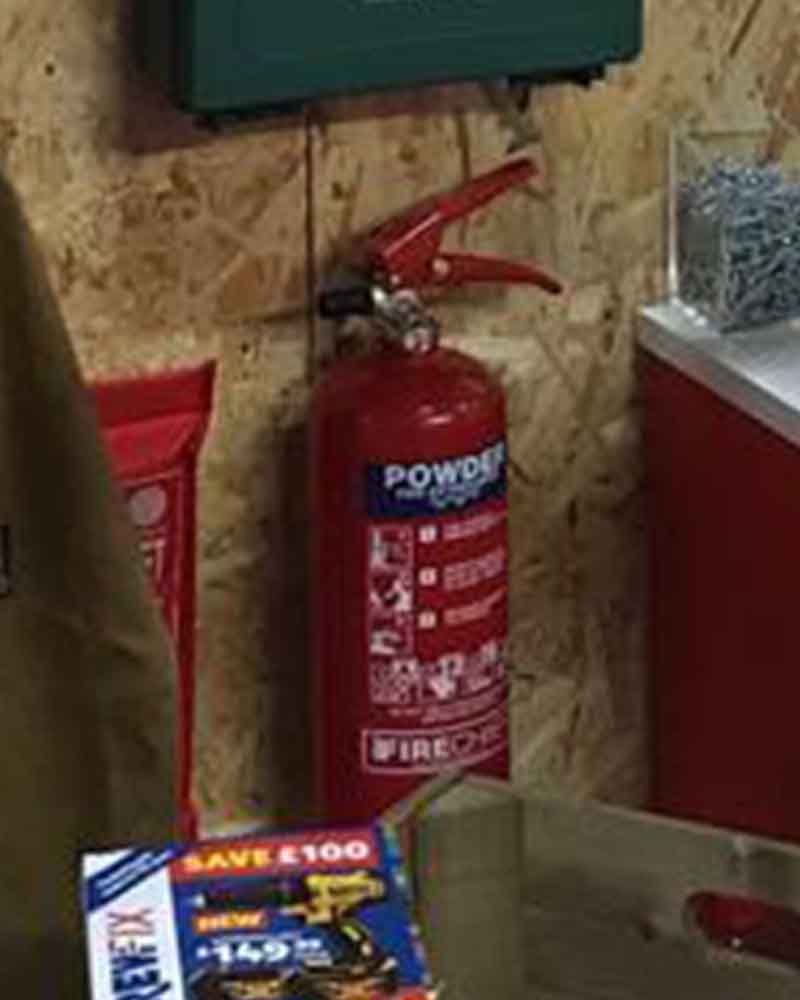 Workshop Organisation - Mount Fire Extinguisher on the Wall