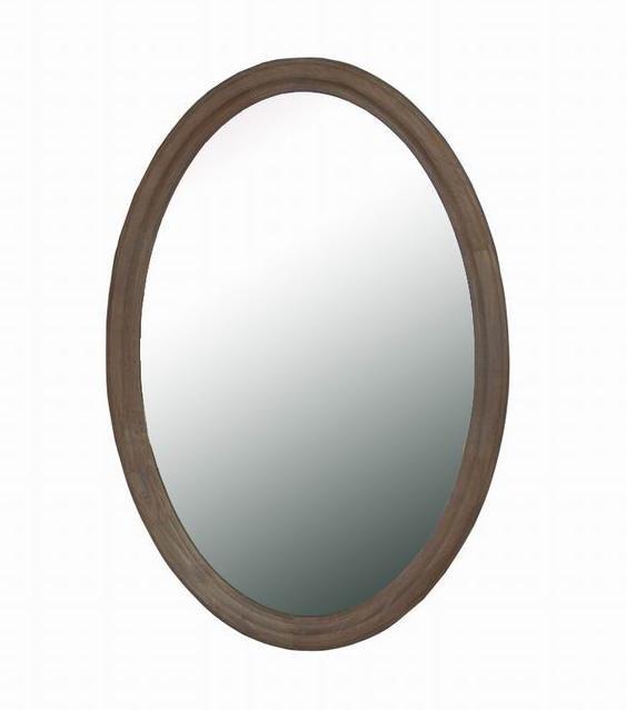 white wash oval mirror