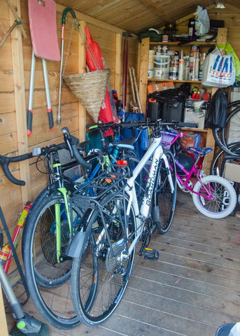 how to store bikes in a shed