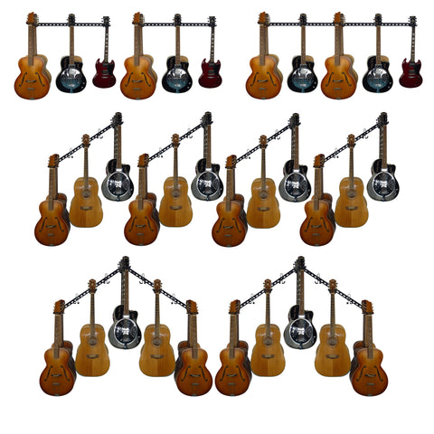 Guitar and ukulele wall storage hooks and racks