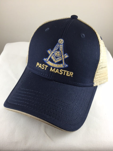 D9921 Masonic Cap Hat Navy And Khaki With Past Master Logo Dean Masonic