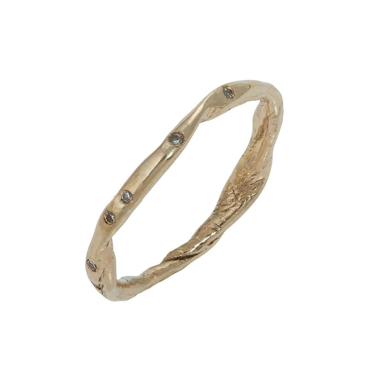 Gold Diamond Twist Ring Gold Diamond Twist Ring-By Emily-JewelStreet US