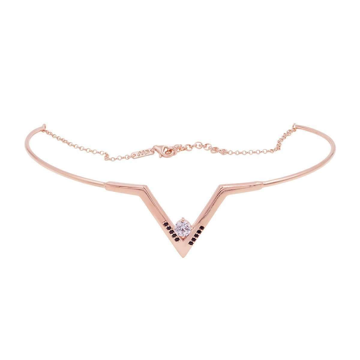Rose Gold Plated Silver Enigma Choker Enigma Choker-6229-JewelStreet EU
