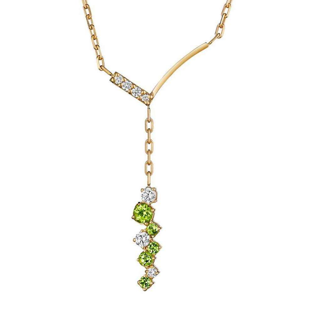 Melting Ice Peridot Bar Necklace Melting Ice Peridot Bar Necklace-Madstone Design-JewelStreet US