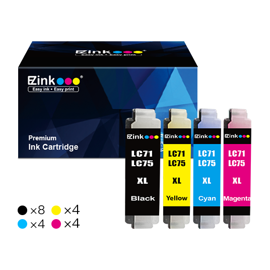 4B+2C+2Y+2M | Use with MFC-J6510DW J6710DW J6910DW J435W J625DW J280W J5910DW J825DW Printers Smart Gadget Compatible Ink Cartridge Replacement Brother LC 75XL LC75XL LC75 10 Pack 