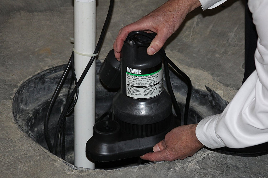 WAYNE WST30 3/10 HP Reinforced Thermoplastic Submersible Sump Pump With Tether Float Switch 