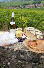 pic nic bread cheese wine Maille mustard