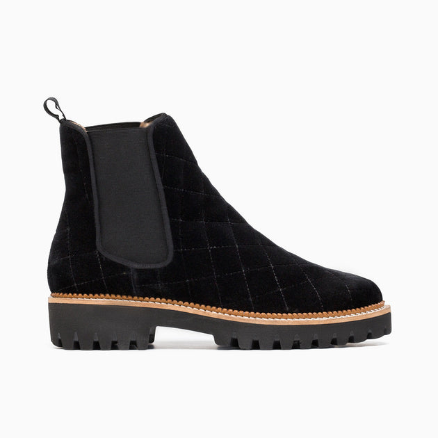 black velvet chelsea boots