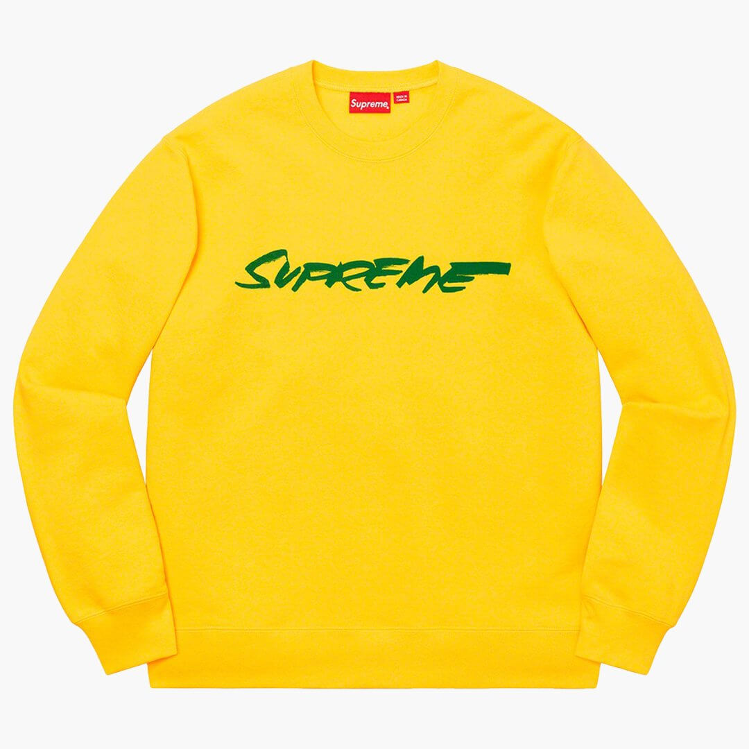 Supreme futura logo crewneck yellow