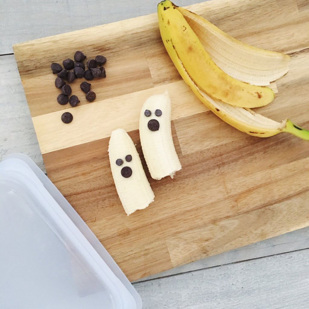 banana ghost healthy Halloween snack