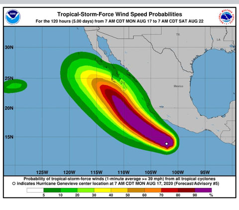 Category 4 hurricane Baja Mexico 2020