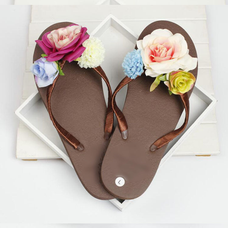 flip flops with flowers on top