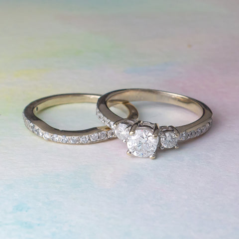 Engagement Ring and Bridal Set For Sale