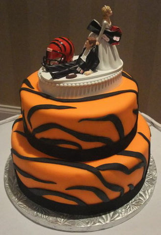 FunWeddingThings.com NFL football sports wedding cake topper groom's cake top humorous funny unique fans