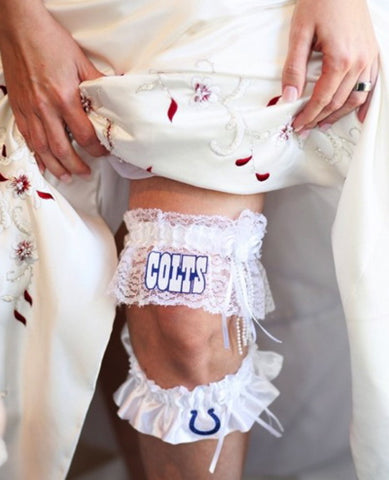 Team rivalry garter wedding bridal garters house divided sports fan fun FunWeddingThings.com