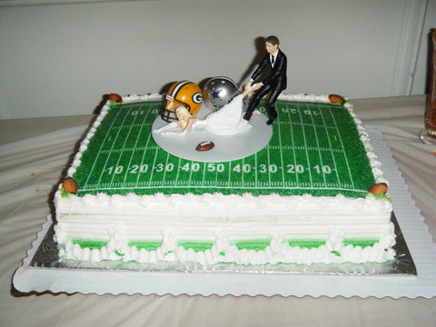 FunWeddingThings.com football sports wedding cake toppers NFL groom's cake top