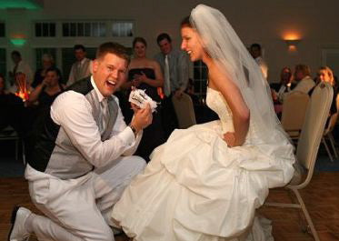Sports fan wedding garters bridal garter FunWeddingThings.com