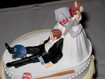 Boston Red Sox wedding cake topper MLB baseball sports FunWeddingThings.com