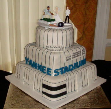 New York Yankees wedding cake topper groom's cake top FunWeddingThings.com