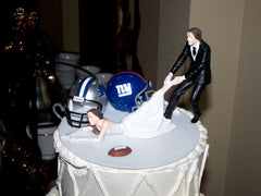 House divided football NFL teams cake topper wedding FunWeddingThings.com