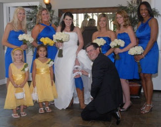 FunWeddingThings.com wedding garters bridal garter set ivory white lace satin