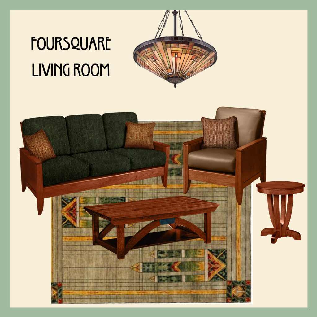 Green Foursquare Living Room