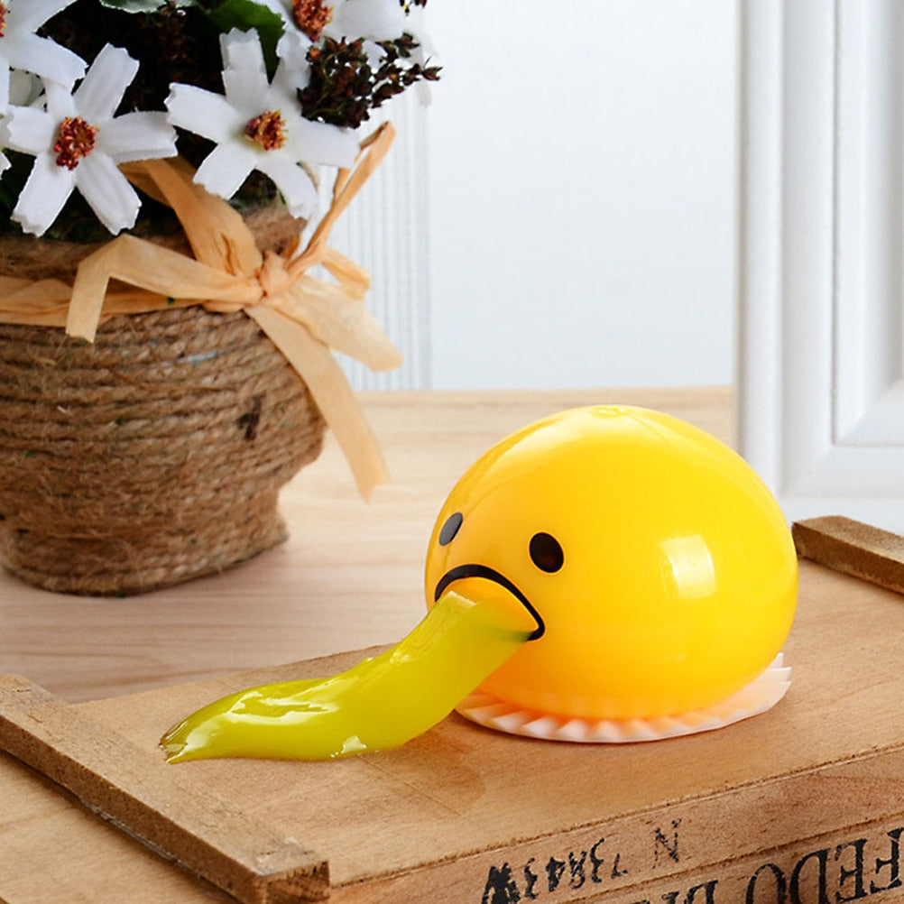 puking egg yolk stress ball