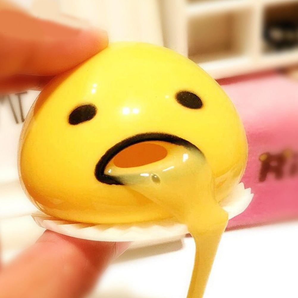 squishy puking egg yolk stress ball