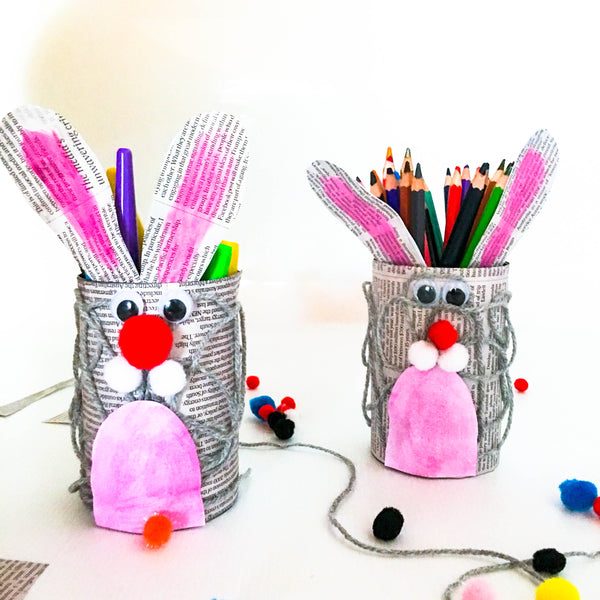 DIY Easter Bunny Pencil Holders - Happy Active Kids
