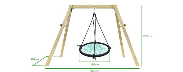 Oakley Wooden Swing Set with 1.2m Spidey Web Nest Swing - Lifespan Kids - buy online Happy Active Kids