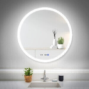 lighted mirror round