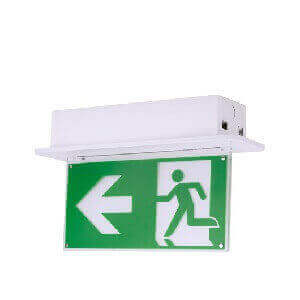 recessed emergency exit sign