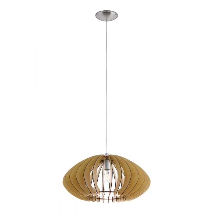 wood slat chandelier