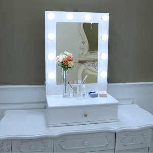 Chende Hollywood Makeup Vanity Mirror With Light Tabletops Lighted