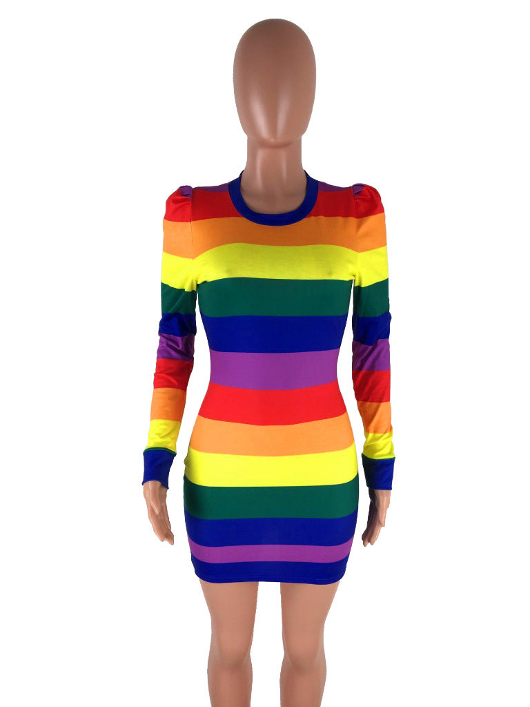 rainbow tight dress