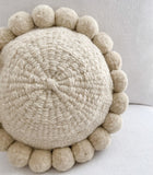Iana Pom Pom Cushion In Natural - Round