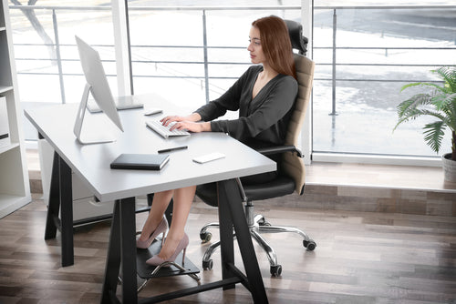 woman in office chair