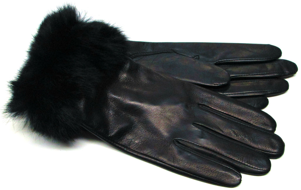 women's leather gloves with fur cuff