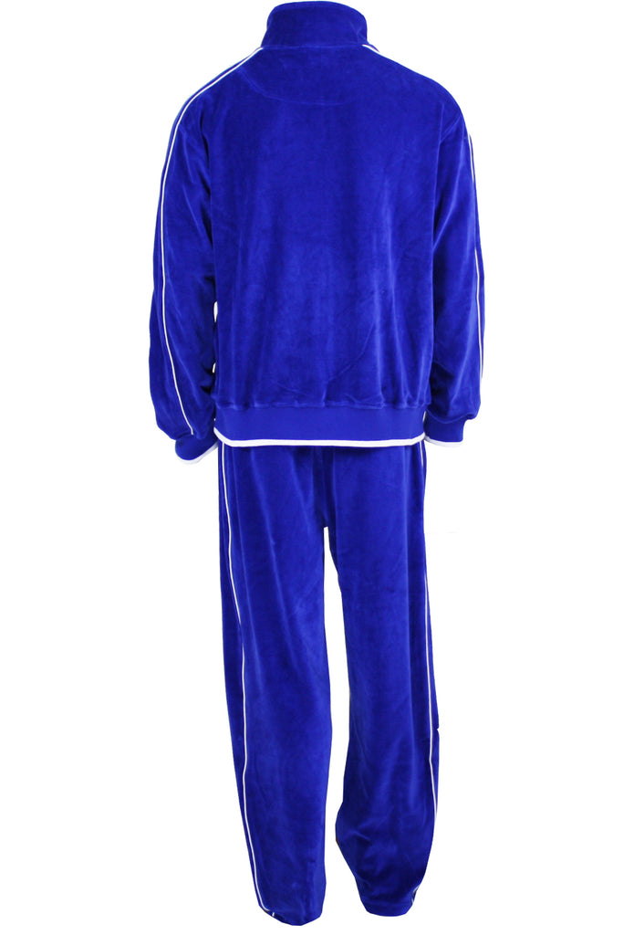 adidas velour tracksuit mens blue