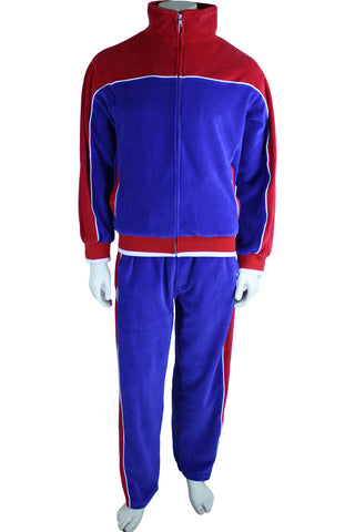 Red White and Blue Mens Velour Tracksuit