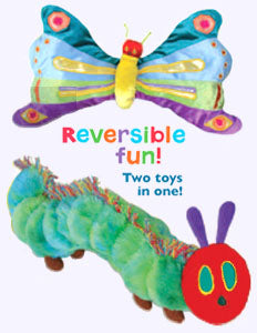 very hungry caterpillar & butterfly reversible plush toy