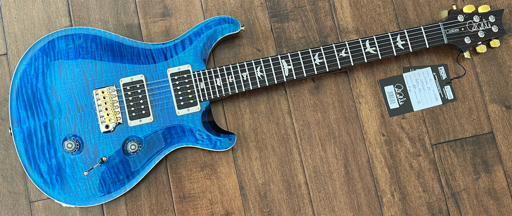 PRS Custom 24 Electric Guitar Blue Matteo/Blue Back 10-Top