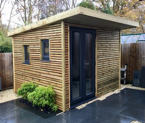 Bespoke shed with French doors 
