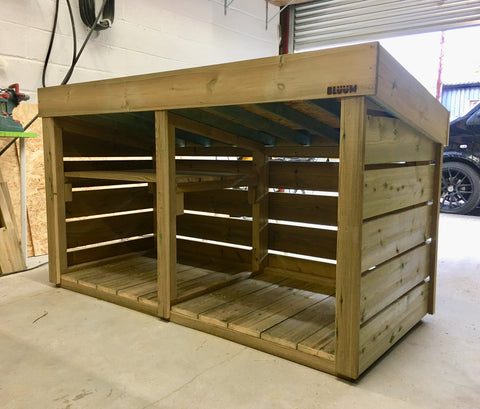 Bespoke log store with kindling shelf