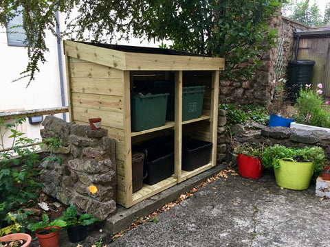 Recycling store in Clifton, Bristol. Living green roof planter will be filled with plants.